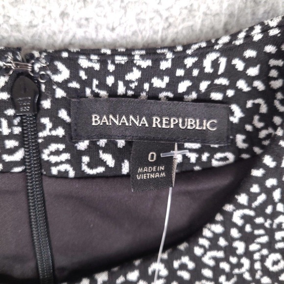 Banana Republic Dress Womens Size 0 Black Gray Keyhole Front Zip Back - Picture 4 of 16